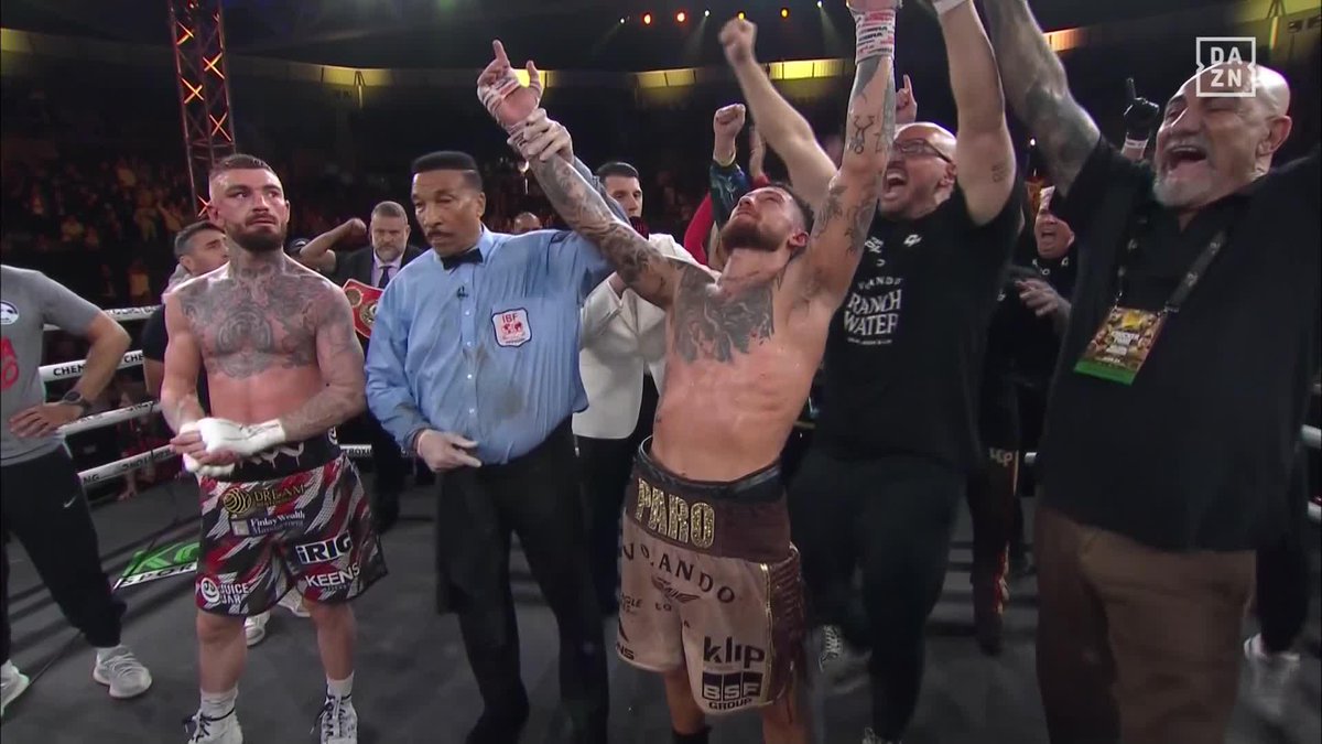 𝐀𝐍𝐃 𝐓𝐇𝐄 𝐍𝐄𝐖!! 🇦🇺👑 115-113 on all three cards to the new IBF world welterweight champion, Liam Paro! #CrockerParo | Live now on DAZN ▪️