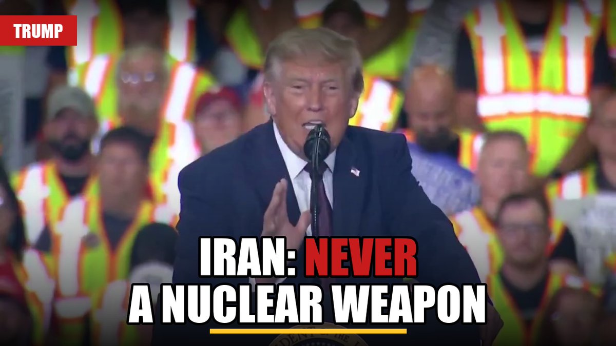 .@realdonaldtrump on the Iran deal: "Iran will NEVER have a nuclear weapon. And they've agreed to that." "No Navy. No Air Force. No anti-aircraft. No missile capability. No nuclear program." "We can fly over Tehran just at will."