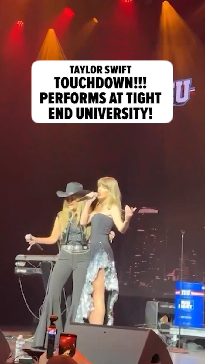 Taylor Swift took the stage at Tight End University on Tuesday night, performing her hit "Love Story" to close out the Tight Ends &amp; Friends Concert in Nashville. The NFL event was co-founded by her fiancé, Travis Kelce. 🎤❤️