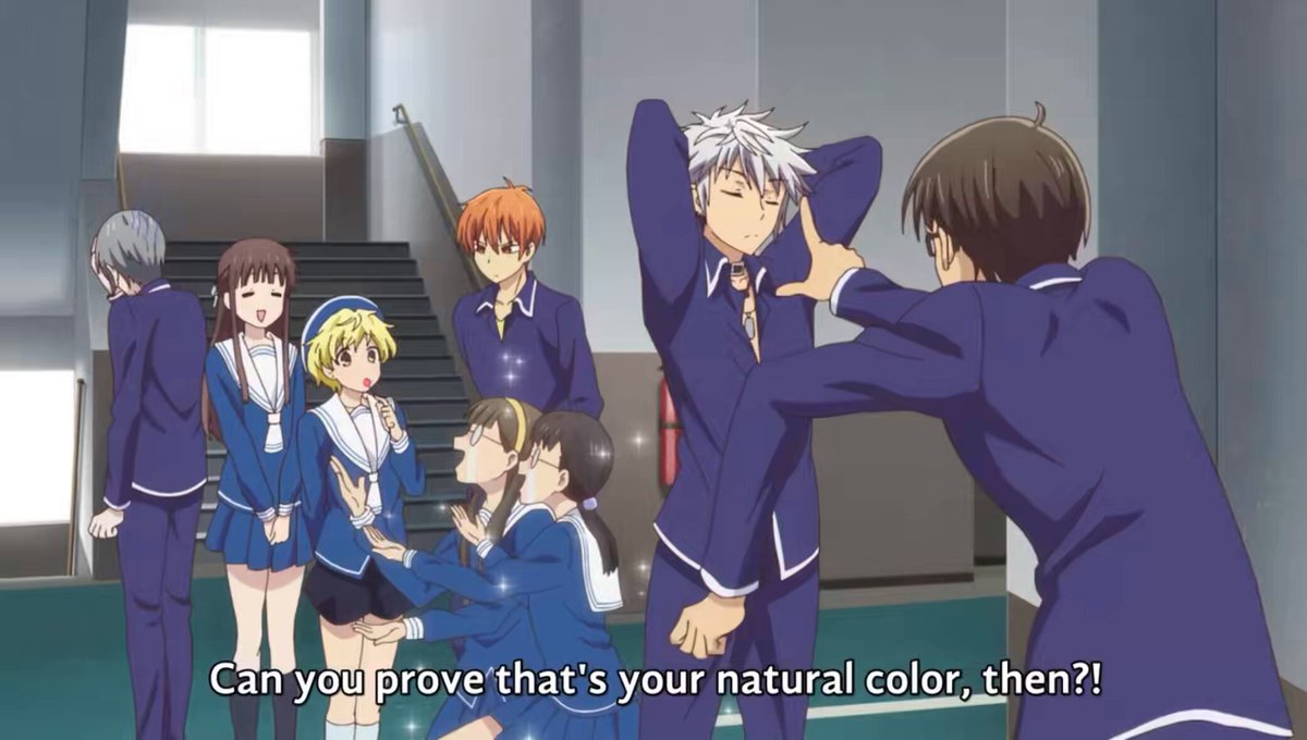 He wanted proof his hair was naturally white… so Haru just showed him the full evidence 💀