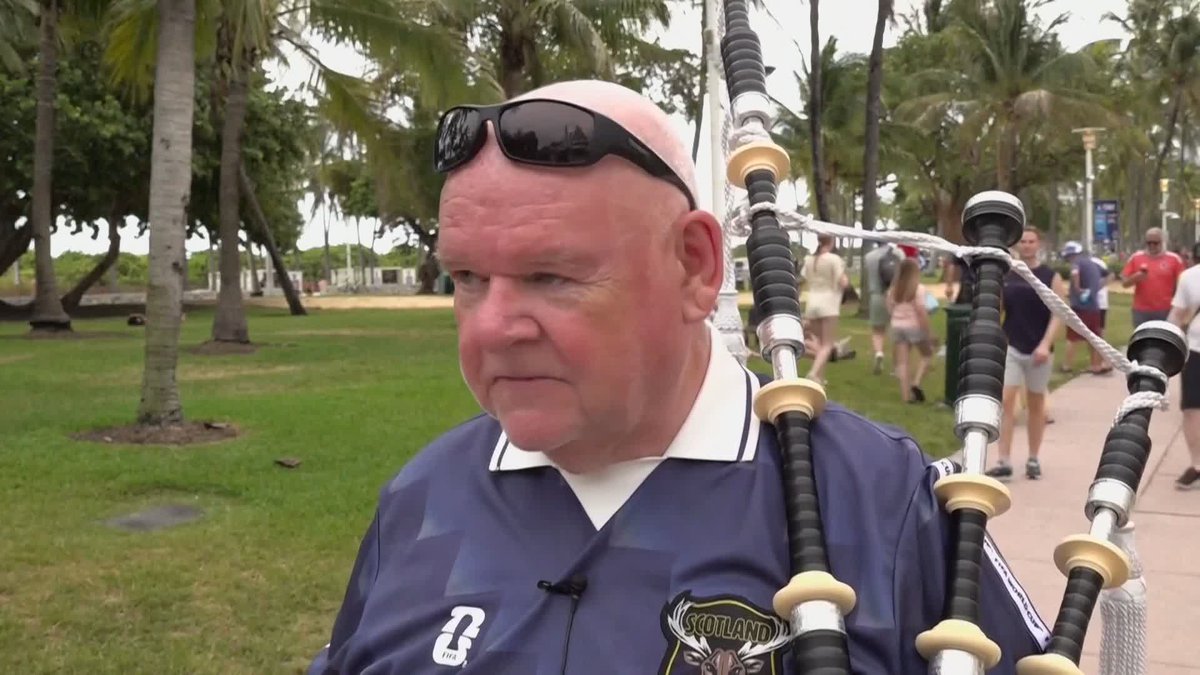 "I think half of Scotland might be with us here as well." Scotland fans give their verdict in Miami ahead of the match against Brazil tonight 🏴