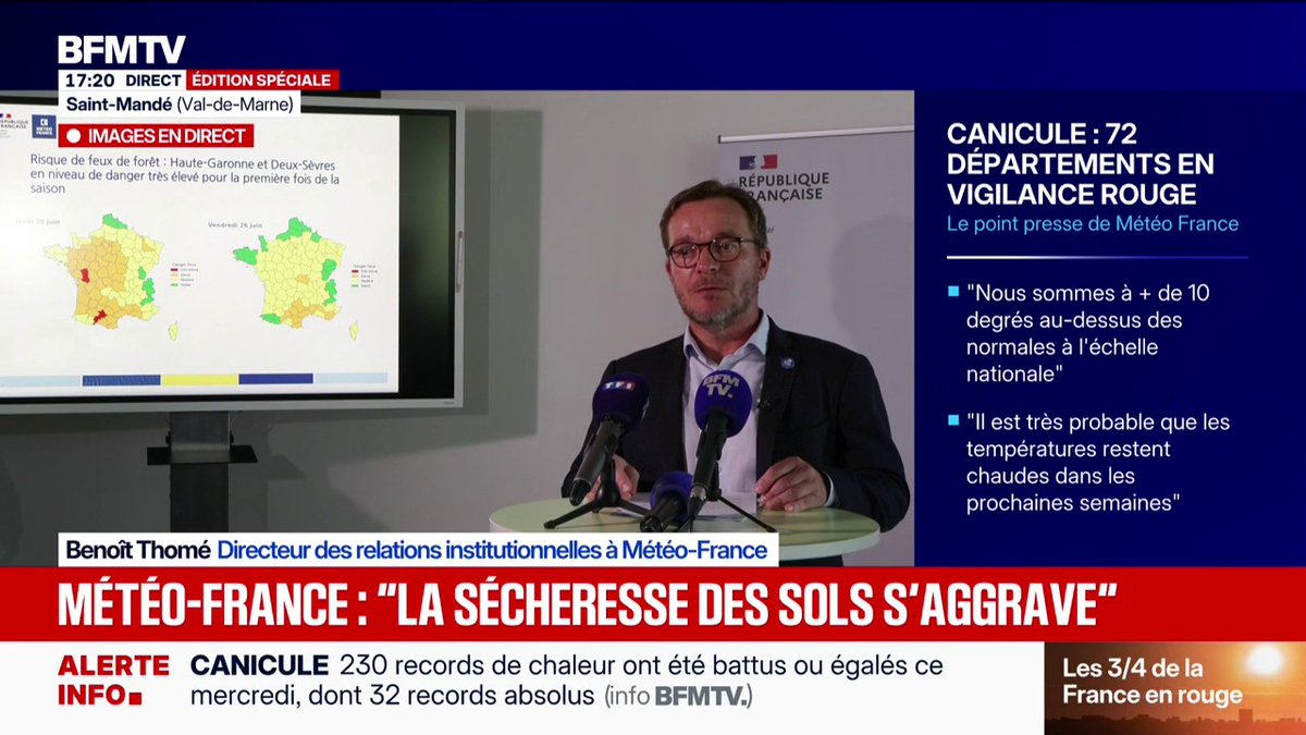 Canicule: "Pour les semaines qui suivent, il est très probable que les températures restent chaudes", selon Météo-France