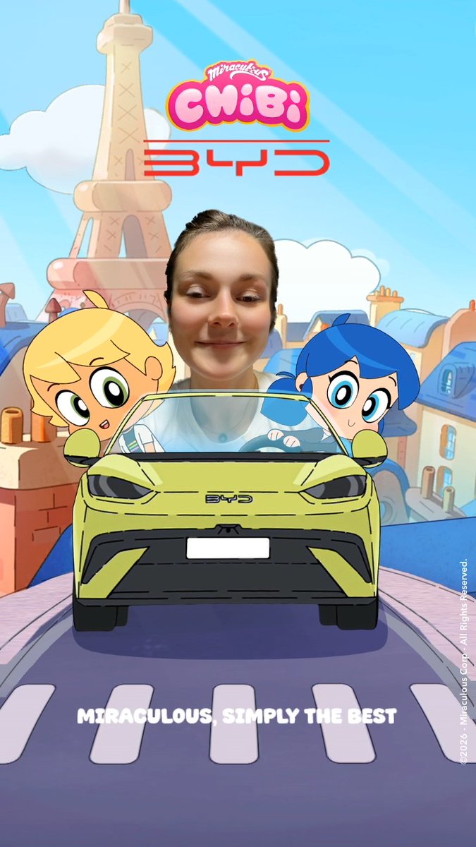 Let’s ride! Go try our Miraculous Chibi x BYD Global Lens on Snapchat! 🐞🚗