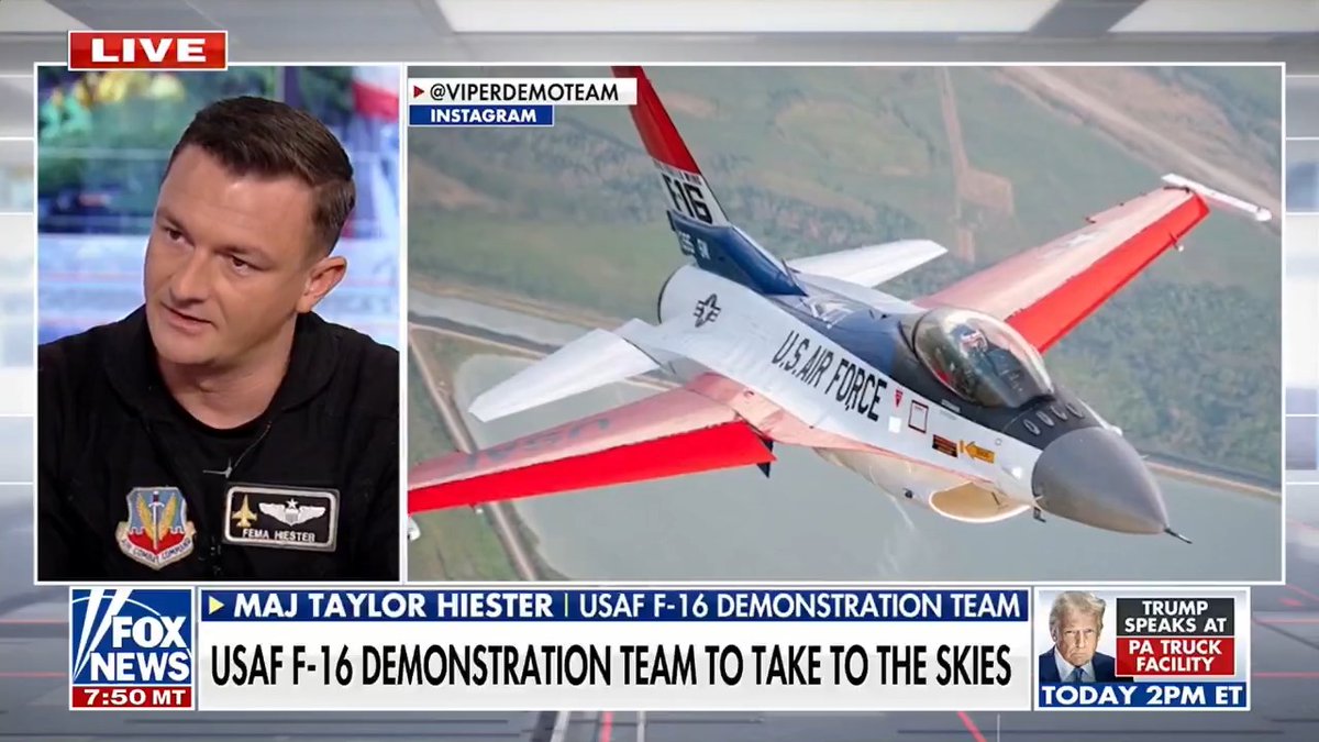 Maj. Taylor Hiester, commander of the F-16 Demonstration Team participating in the flyover at the Great American State Fair in Washington, D.C. to celebrate America's 250th birthday, shares how a childhood dream led him to the skies above our nation's capital.