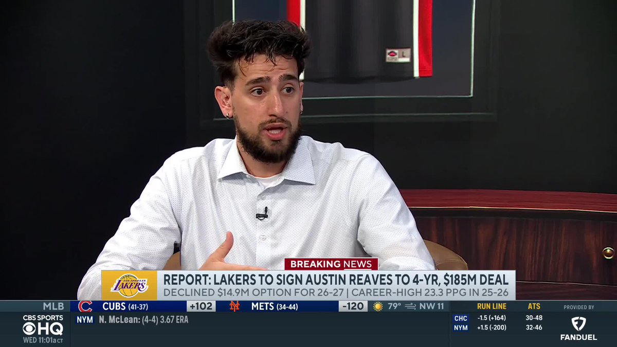 "I just wonder how far can the Lakers go with Luka and Austin Reaves." Noah Buono (BAW-NOH) 🤌 on the Lakers signing Austin Reaves to a 4-year $185M deal.