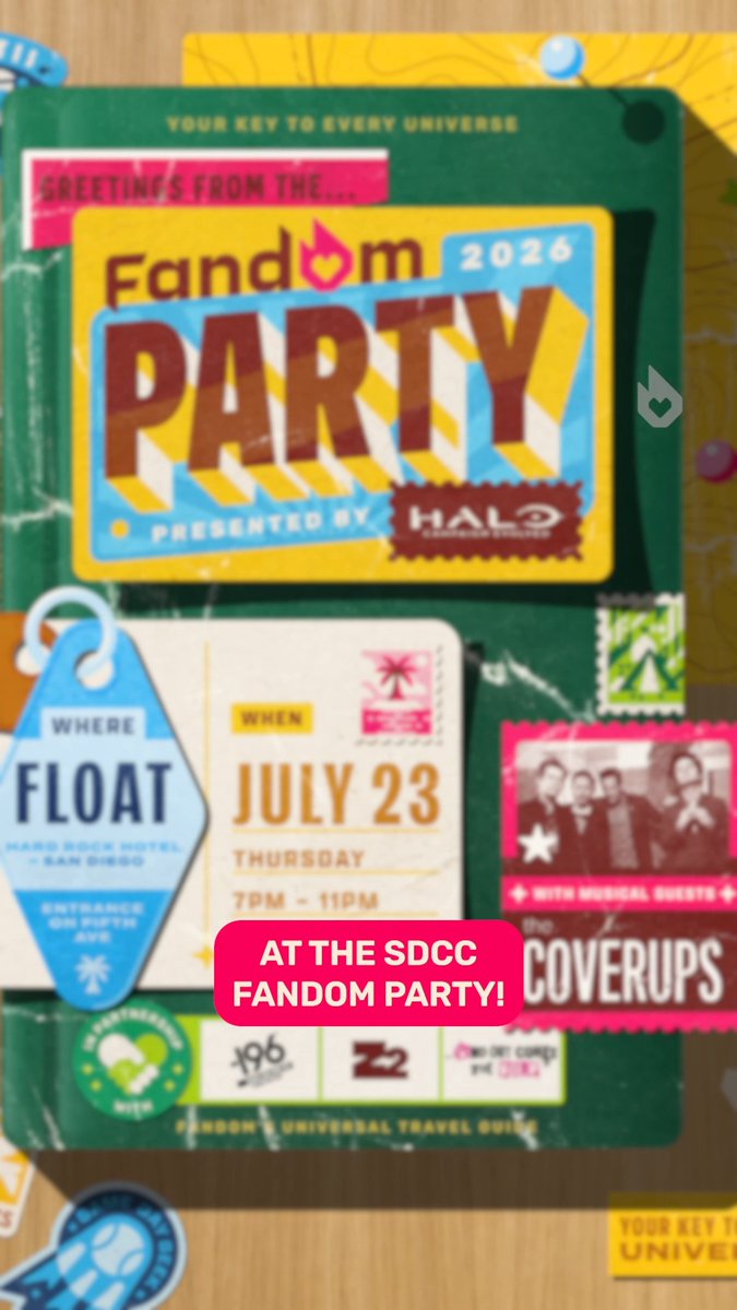 Are you going to #SDCC 2026? You won't want to miss the annual Fandom party, especially this year. Mark your calendars for July 23! 🗓️