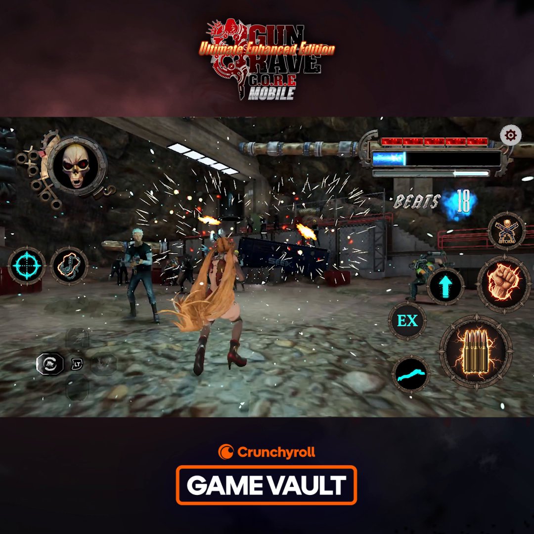 💀 The Gunslinger of Resurrection has returned. Blast through hordes of enemies as Beyond the Grave in GUNGRAVE G.O.R.E. UEE Mobile—now on Crunchyroll Game Vault. Play now: Available for Mega & Ultimate Fan members. #GungraveGORE #CrunchyrollGames #GameVault