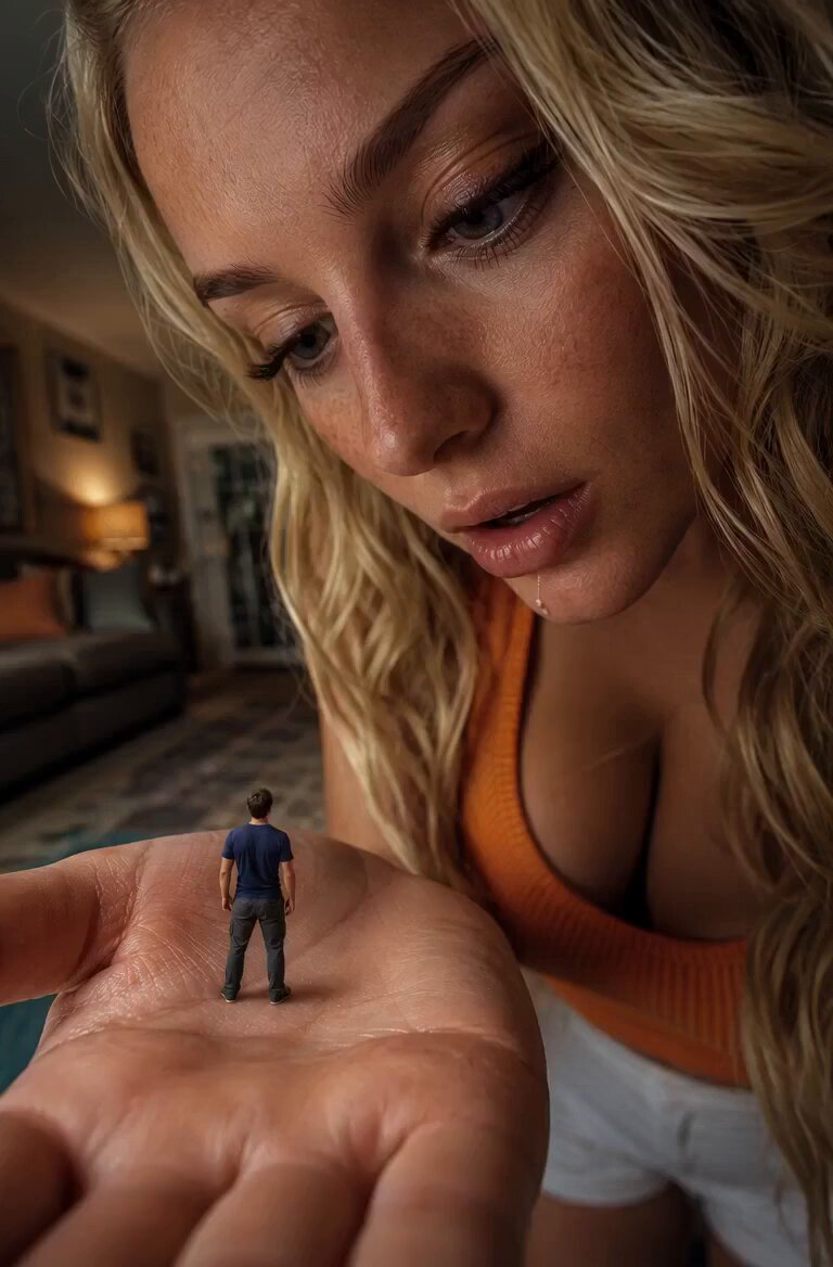 When she gives you a wet kiss... #ShrunkenMan #AIVideo #AIVideos #SizeTwitter #GiantessGrowth Check out my Deviant Art for more videos! Link in my profile.
