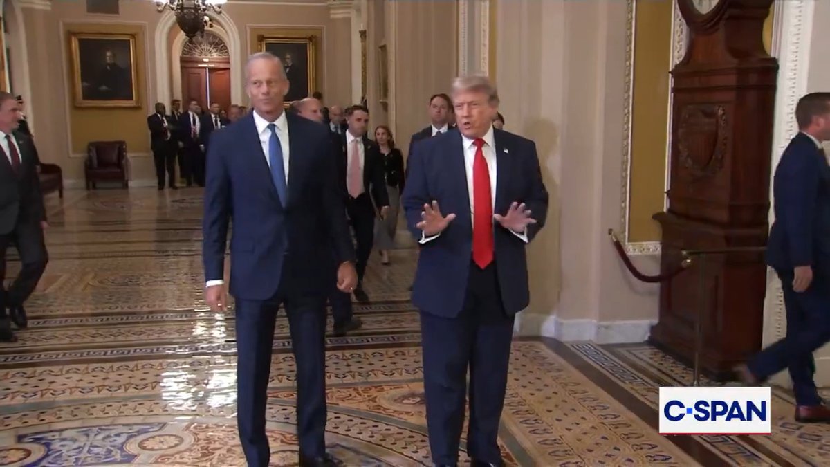President Trump arrives at the Capitol for lunch with Senate Republicans: "Every election's important...They want a lot of Communists to come in...The people's that they're pushing are Communists and this country is not going to have Communists."