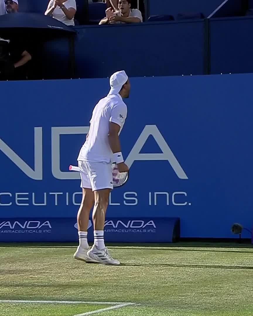 Grigor on grass 💚 Dimitrov defeats Shelbayh 6-2 6-4 to book a place in his first quarter-final since Monte-Carlo 2025! #MallorcaChampionships