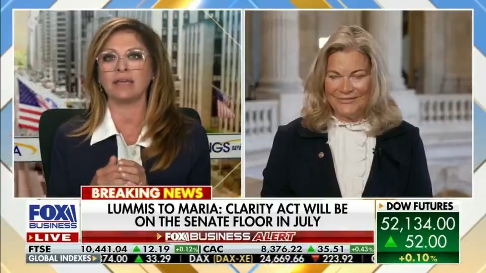 JUST IN: Senator Cynthia Lummis says the final CLARITY Act text will be released over July 4th weekend, with a Senate floor vote expected in July.