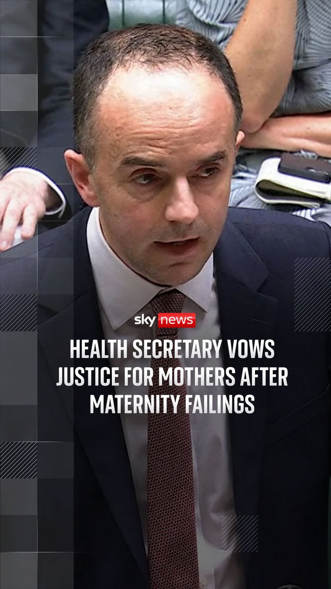 Speaking in the House of Commons, Health Secretary James Murray tells families that the government 'will not stop' until they have 'the justice they deserve' following the Nottingham maternity inquiry. Latest: