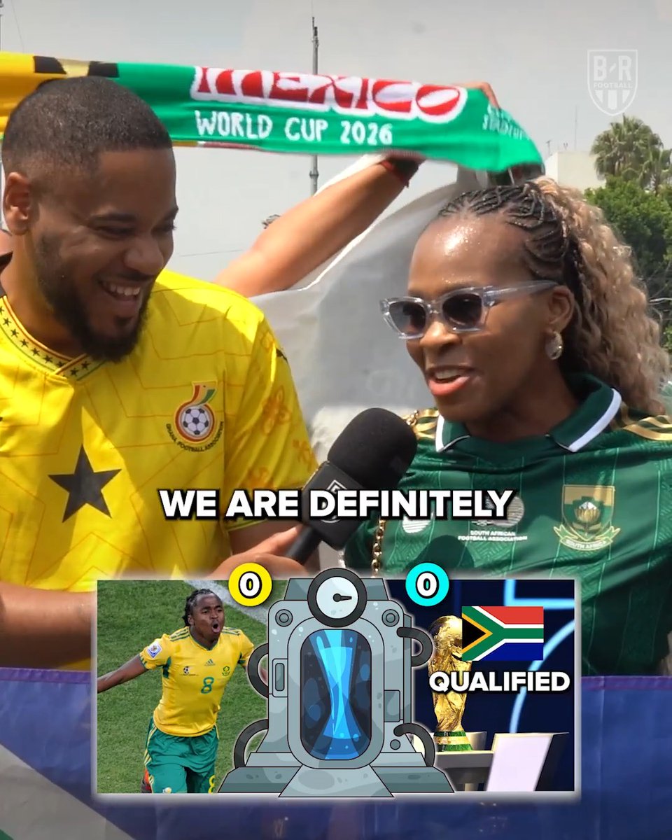 Would South Africa fans rather time travel to: โช๏ธ the past to relive Tshabalala's goal โช๏ธ the future to witness reaching the World Cup knockouts ๐ค๐ฟ๐ฆ