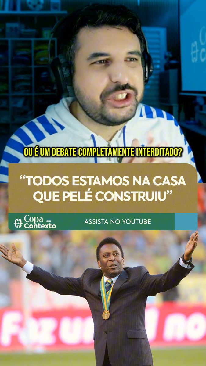 "A discussão entre Pelé e Messi só é interditada quando usamos para atacar um ao outro. Existe discussão, mas devemos lembrar que todos nós moramos numa casa que Pelé construiu. Achei sensacional a reverência de Mbappé com Pelé. Admitiu: ele é o melhor, o maior" 🎙️ Tim Vickery #CopaEmContexto