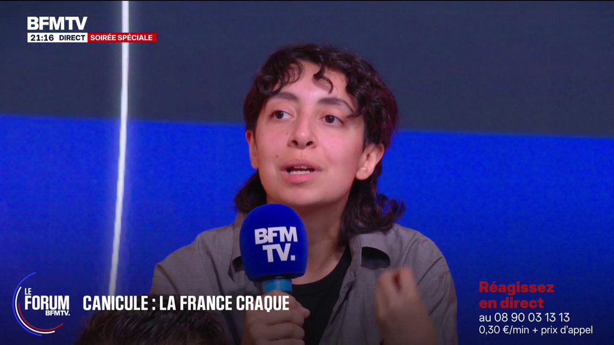 Canicule: "En tant que jeune, on sait qu'on va subir ça de plein fouet et on en veut à tous les politiques", dénonce Lenna, étudiante en histoire #ForumBFMTV