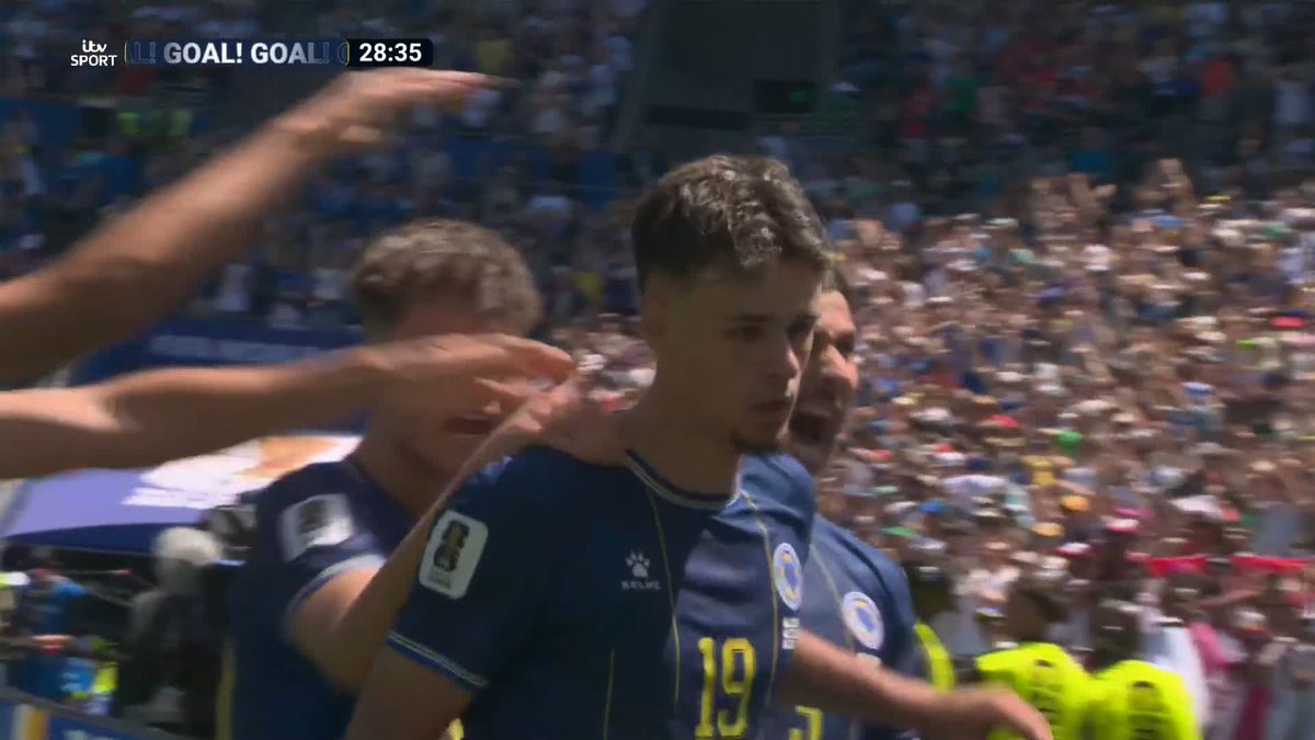 Goal of the tournament contender? 💫 Kerim Alajbegović fires Bosnia into the lead with this absolute beauty...