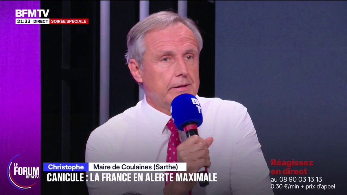 Canicule: "Il y a un certain nombre de forces politiques qui n'ont jamais cru au réchauffement climatique", rappelle Christophe, maire de Coulaines (Sarthe) #ForumBFMTV
