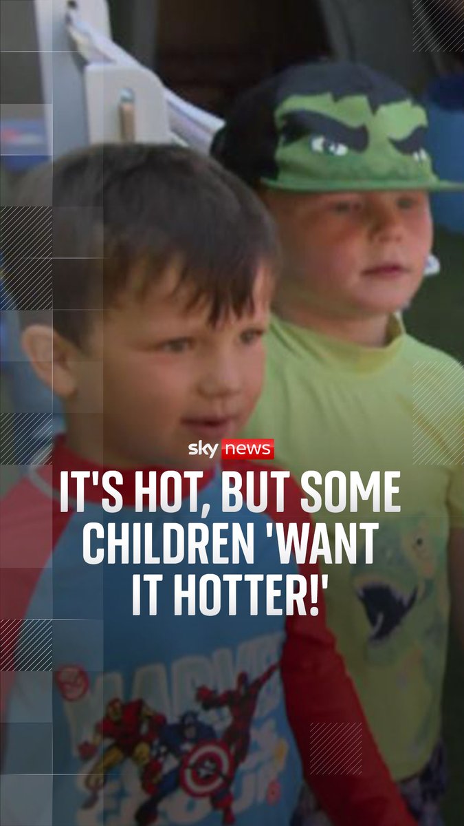 A rare red weather warning has come into force, with record-breaking temperatures expected into tomorrow. Sky's @OliverMiocic speaks to a childminding group in Crawley ⬇️ Heatwave latest: