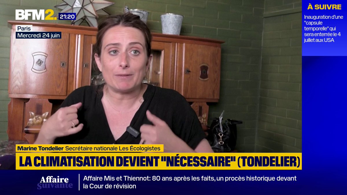Canicule: "La climatisation qui n'était pas nécessaire il y a quelques années, le devient. Est-ce que ça règle tout ? Non", estime la secrétaire nationale Les Écologistes, Marine Tondelier #BFM2