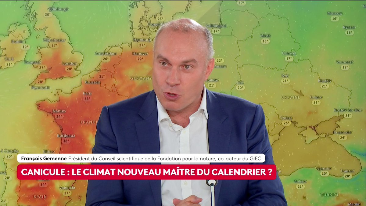 🔴 🗣️ "On sait qu'un des effets de la chaleur c'est sur notre capacité cognitive [et] on va faire passer le brevet la semaine prochaine dans des conditions qui à l'évidence ne seront pas optimales", regrette François Gemenne, co-auteur du GIEC. Loïc de La Mornais #SurLeTerrain #Canal16