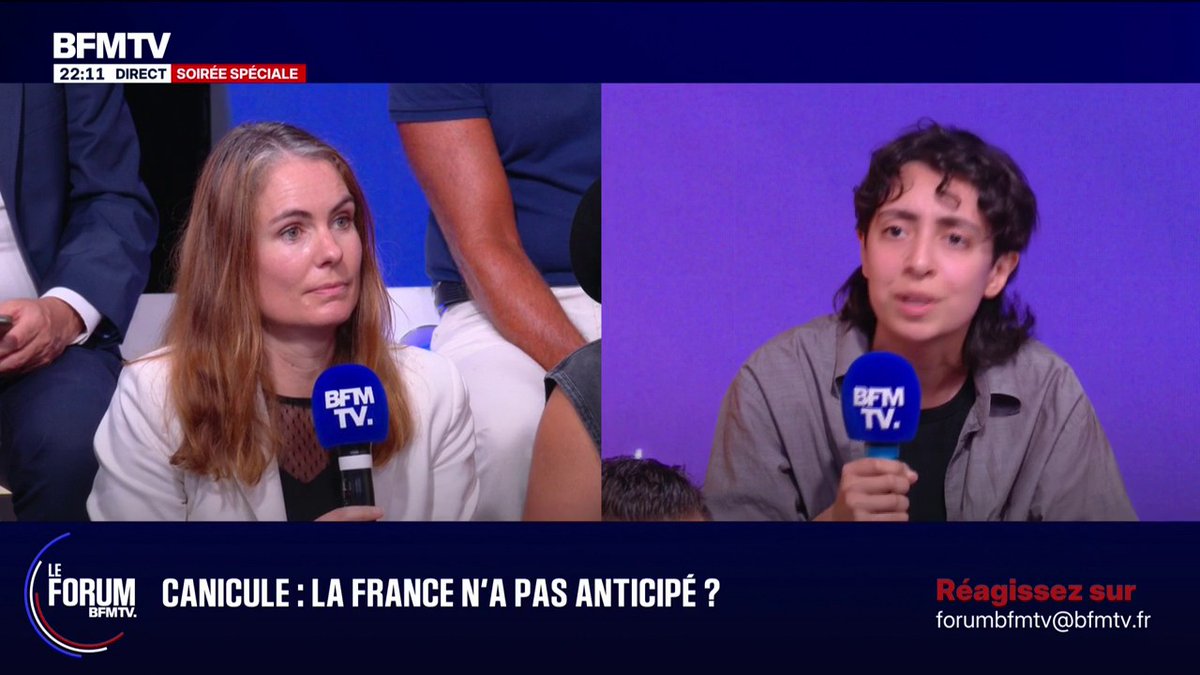 "Quand on est macroniste, je suppose qu'on ne subit pas la canicule comme tous les autres parce qu'on a les moyens" L'échange entre Lenna, étudiante et Olga Givernet, députée EPR #ForumBFMTV