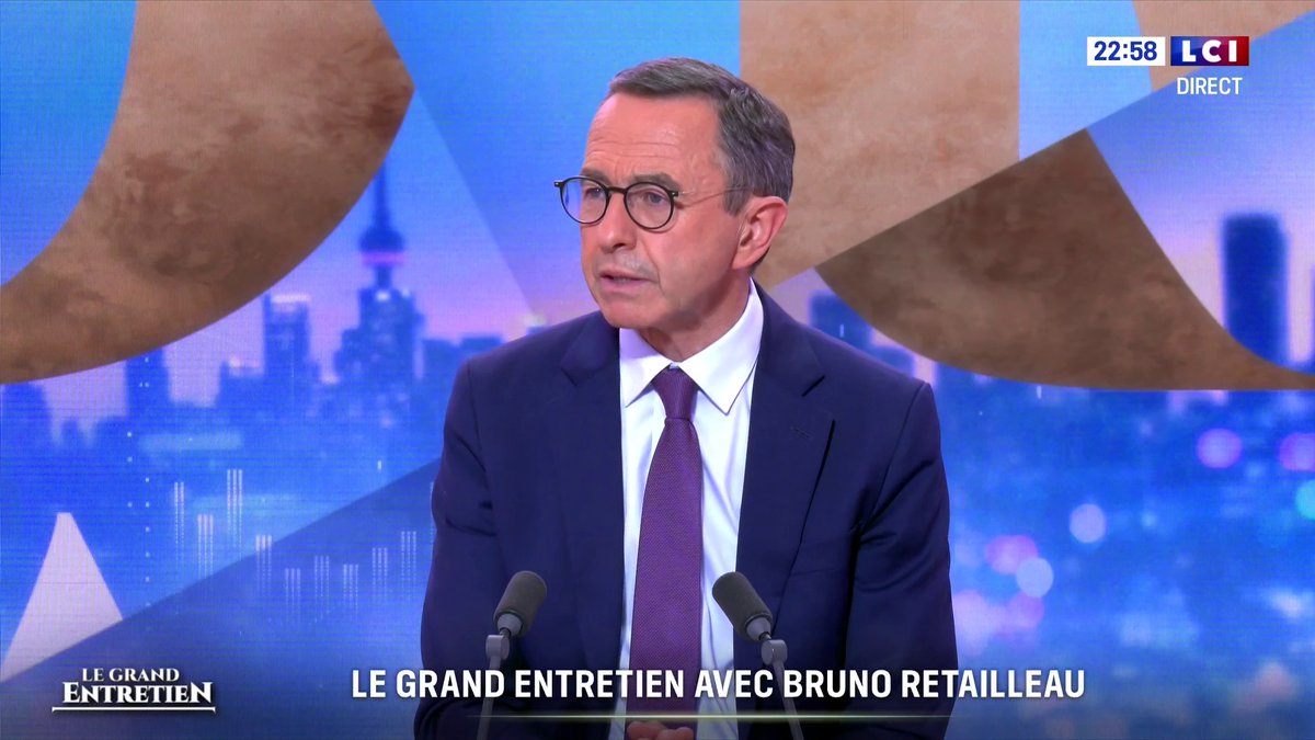 Marine Le Pen ou Jordan Bardella ? : Pour Bruno Retailleau : "Peu importe. Je prendrai le candidat que l'on me donnera. Je pense que Marine Le Pen a plus d'expérience sans doute." 📺 Le Grand entretien | Darius Rochebin PERRI Eric Brunet Ruth Elkrief
