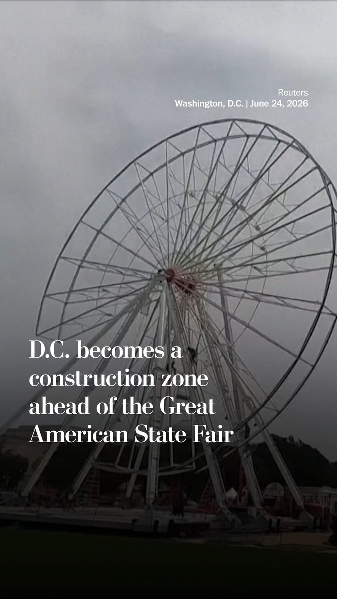 A 110-foot Ferris wheel has been erected on the National Mall in anticipation for the United States’ 250th birthday. Reactions among visitors have been mixed.