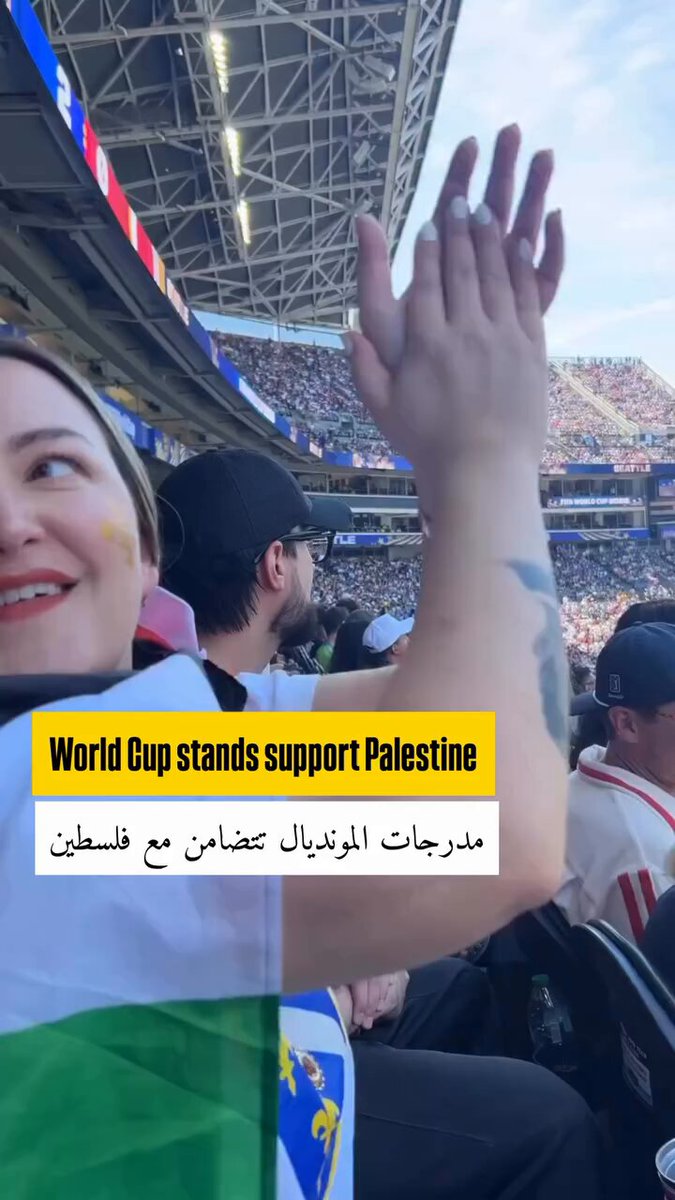 In the heart of the stands in Seattle, as the Bosnia and Herzegovina national team celebrated their goal at the 2026 World Cup, the crowd’s voices rose to fill the air with chants of ‘Palestine’.