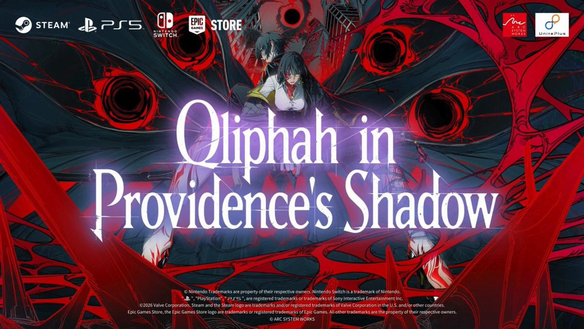 Arc System Works and Unite Plus announce tactical counter-timeline RPG "Qliphah in Providence's Shadow" to release on on September 24 for PS5, Switch, Steam, and EGS. Story: Tokyo has collapsed. In a city where reality itself is eroding, grotesque entities known as “Aberrations” roam the ruined streets. While working as a simple delivery boy, Souma Hoshigami is brutally attacked by an Aberration—leaving him in a fractured, ‘Half-turned’ state where man and monster fuse into one. He is rescued and taken into custody not as a citizen, but as ‘lost property’ by Rena Hizuki, a lethal investigator from the Tokyo Metropolitan Police Department’s Public Safety Department, Foreign Affairs Fifth Division (commonly known as the Public Safety Mutation Response Division). Step into the shoes of Rena and Souma in a world choking on reality-shattering contamination. Track down “Tiny True,” the demonic narcotic flooding the streets. Uncover the truth behind “Stigmas,” the cursed body-carved glyphs infecting the youth. Expose the mysterious cult pulling the strings from the shadows. Engage in fast-paced, hyper-stylish combat to slice through terrifying foes and unravel the mystery of a world tearing at the seams.