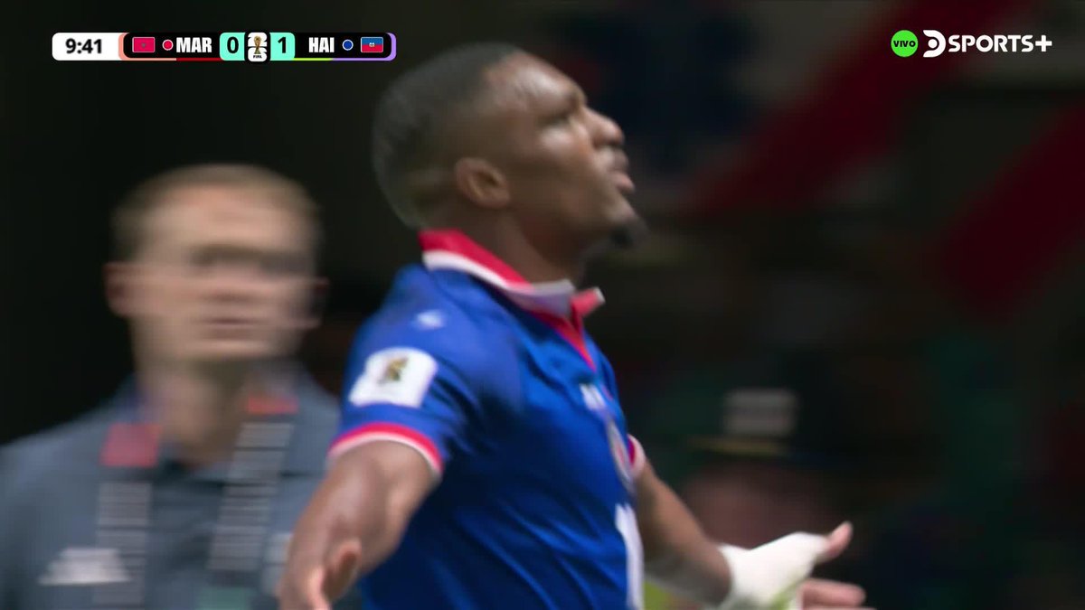 ¡HAITÍ HACE HISTORIA Y MARCÓ SU PRIMER GOL EN EL #MundialEnDSPORTS! Lenny Joseph, de taco, puso el 1-0 contra Marruecos. #FIFAWorldCup