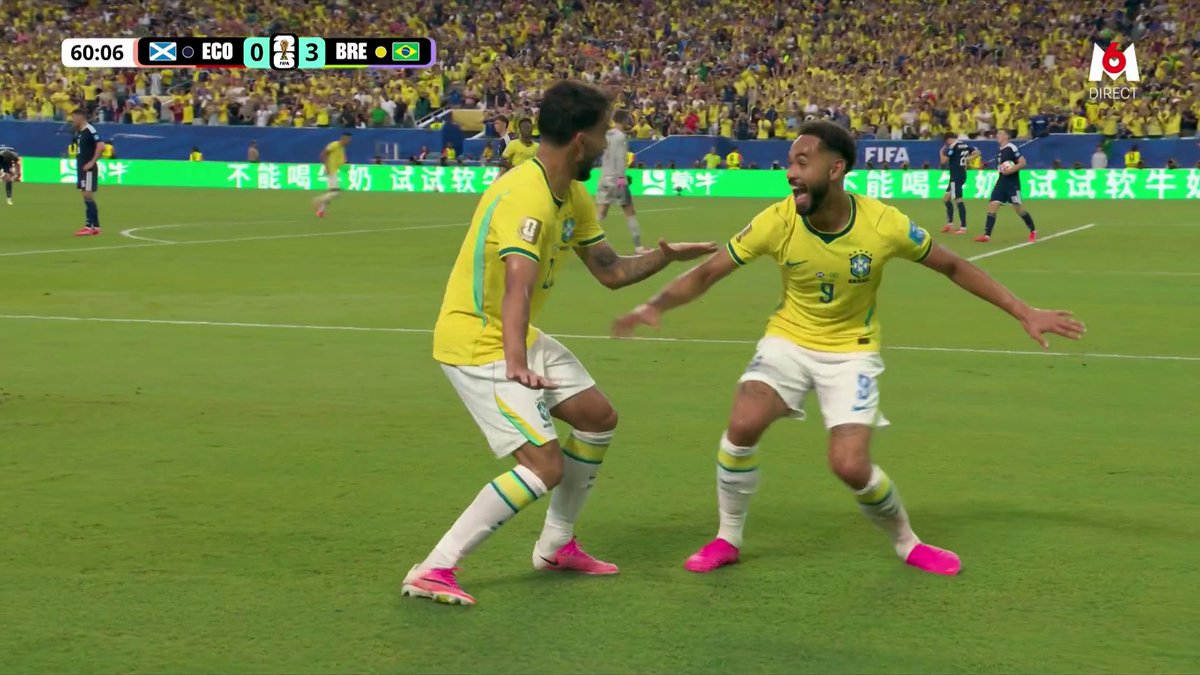 🚨 MATHEUS CUNHA 🇧🇷 REJOINT LES BUTEURS AVEC 3 RÉALISATIONS DANS CE MONDIAL ! 🏄♂️ Quel travail MONSTRUEUX de Bruno Guimaraes. 🔥 🎥 M6 - Coupe du Monde de la FIFA 2026™