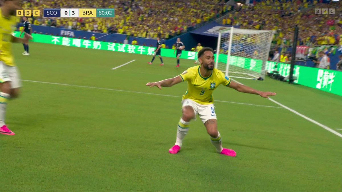It's three for Brazil! ⚽🇧🇷 Matheus Cunha finishes a flowing move for the five-time World Cup winners 🙌