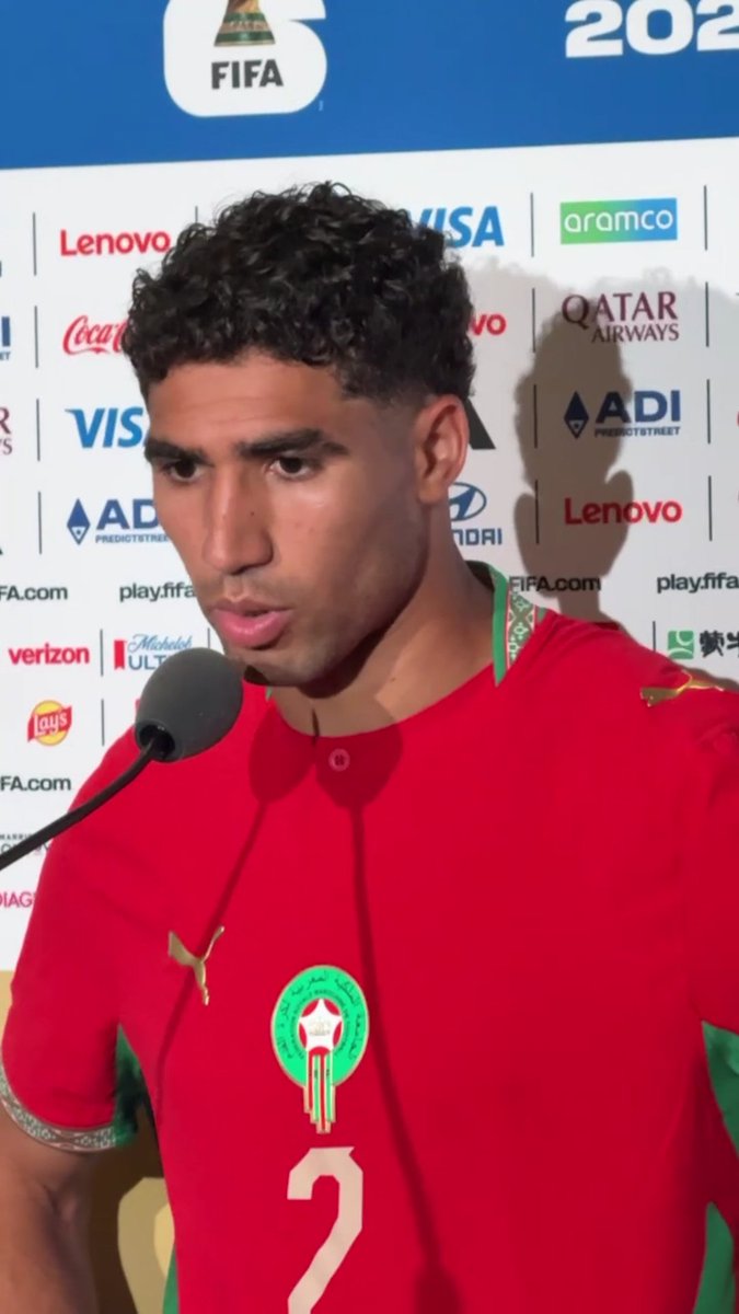 🇲🇦🎙️ Achraf Hakimi : « On a été 𝗦𝗨𝗥𝗣𝗥𝗜𝗦 par le premier but d’Haïti 🇭🇹, mais on a su revenir deux fois. Ce n’est pas facile, mais je suis 𝗙𝗜𝗘𝗥 de l’équipe. »