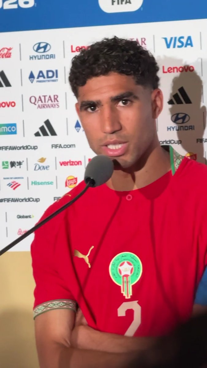 🇲🇦💬 Achraf Hakimi : « J’espère que le public qui nous a soutenus aux États-Unis 🇺🇸 sera encore avec nous au Mexique 🇲🇽 pour nous encourager. »