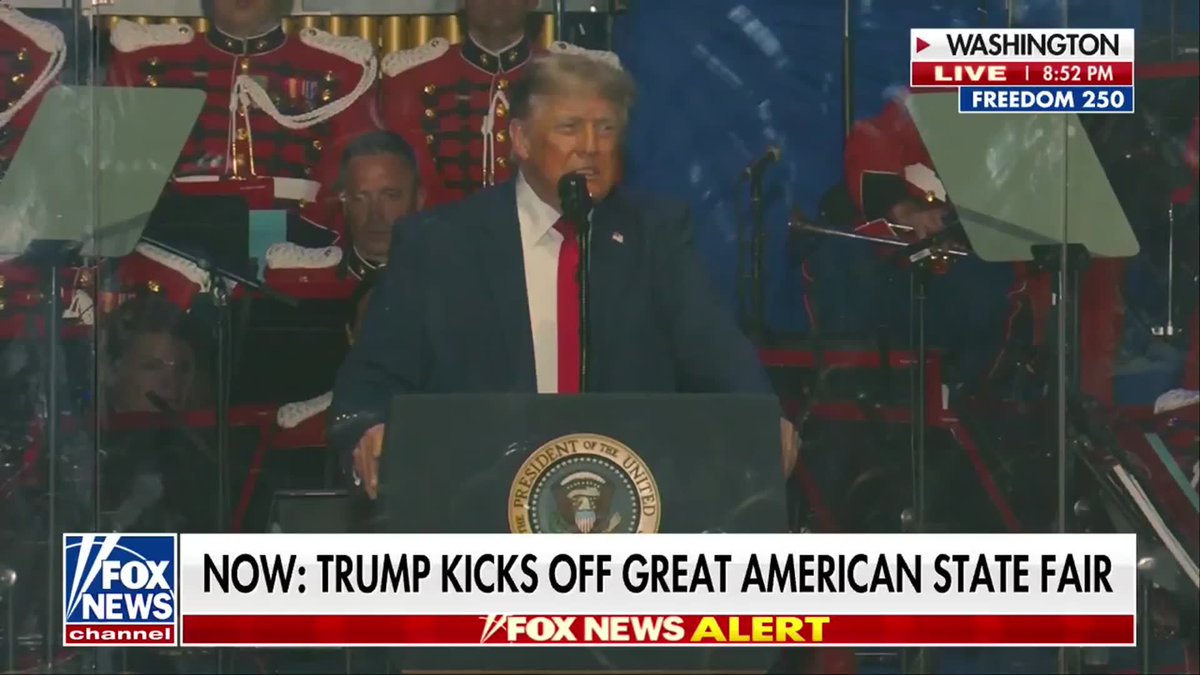 NOW: President Trump delivers a powerful tribute to the founding of America, honoring the “eternal truths” laid out by the Founding Fathers in Philadelphia.. "In 1776, our founding fathers met in Philadelphia and changed the world forever and ever with a thing called the Declaration of Independence. “They proclaim the eternal truths that we are endowed by our creator with the rights to life, liberty, and the pursuit of happiness we all made.” “And you know that free and equal by the hand of Almighty God. Those timeless American principles did not just win a revolution, but they built us into the greatest, strongest, and most exceptional nation the world has ever known."