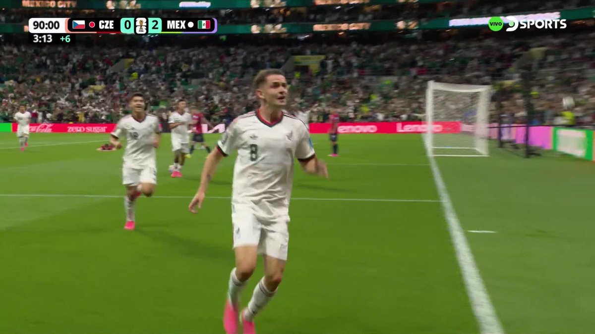 ¡GOLEA MÉXICO! Álvaro Fidalgo marcó el 3-0 ante Chequia sobre el final del partido en el Azteca. #MundialEnDSPORTS #FIFAWorldCup