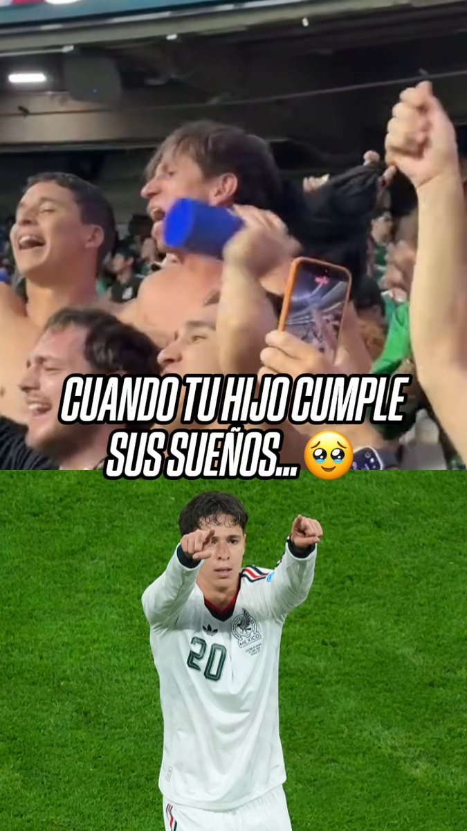 Sin duda LA imagen del día 🥹 'Tilón' Chávez celebrando el gol de su hijo Mateo en el Mundial 👏 📹 Vía: IG / miseleccionmx