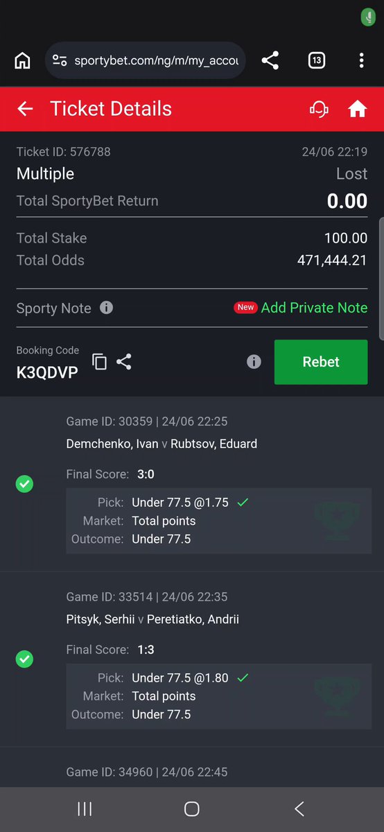 471k odds 17/23 Over night TT Make we try again today
