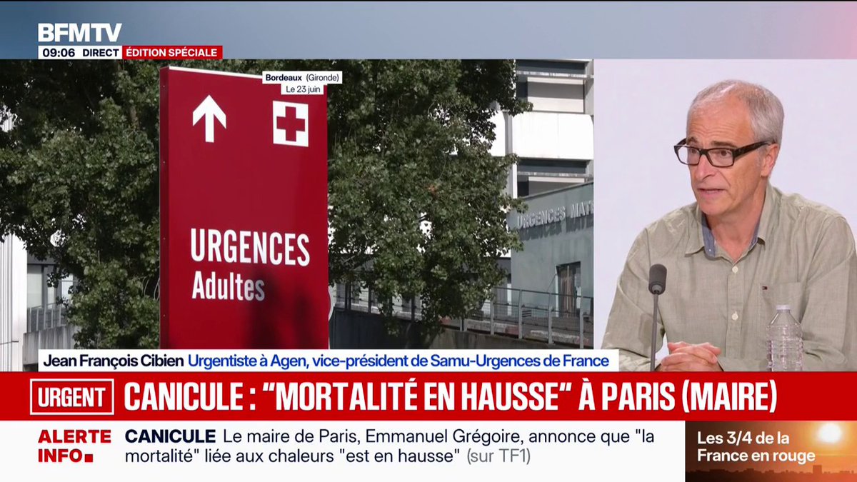 Canicule: "On a pour la première fois des morts dans des chambres à cause des températures extrêmes", affirme Jean-François Cibien, urgentiste à Agen