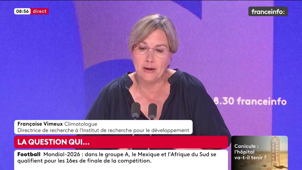 🔴 En 2025, 5 700 morts à cause de la chaleur en France ➡️ "À la fin du siècle, si on rate la décarbonation, l’année 2025 sera considérée comme un été frais […] On est en train de vivre notre été le plus froid du reste de notre vie", dit Françoise Vimeux, climatologue