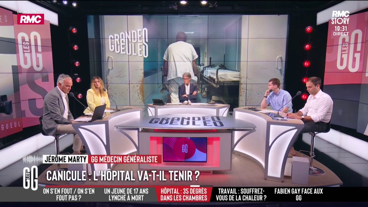🏥 Canicule : l’hôpital va craquer ? 🎙️ DrJérômeMarty : "Il faut arrêter de se courber devant l'administration. Dans mon établissement, on a des clims partout. On ferme les volets et on s'en sort. Et on se plaint pas. Allez chercher vos directeurs ! Ils vont acheter des clims. Et on se démerde !" #GGRMC