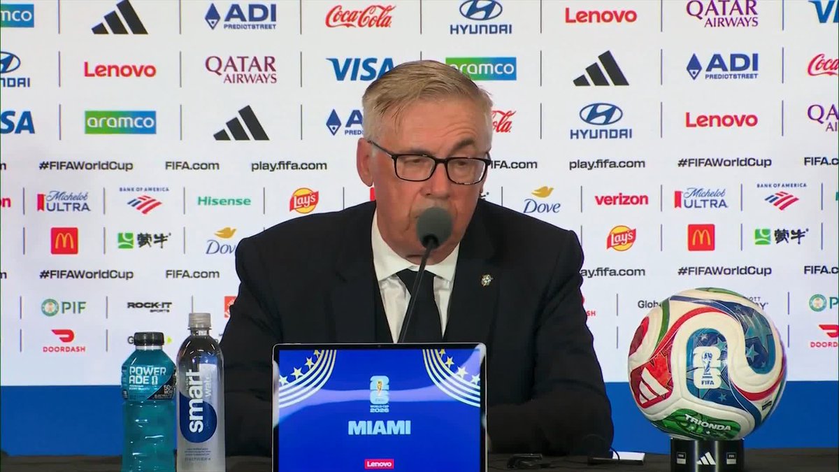 🗣️ "The goal is not to play well... the goal is to win." Brazil head coach Carlo Ancelotti reacts after his side progressed to the last 32 of the World Cup after beating Scotland 3-0 🇧🇷