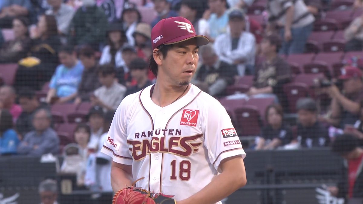 【1回表：E 0-0 L 】 先発 #前田健太 選手 初回を三者凡退に抑える！ #RakutenEagles #強鷲革新