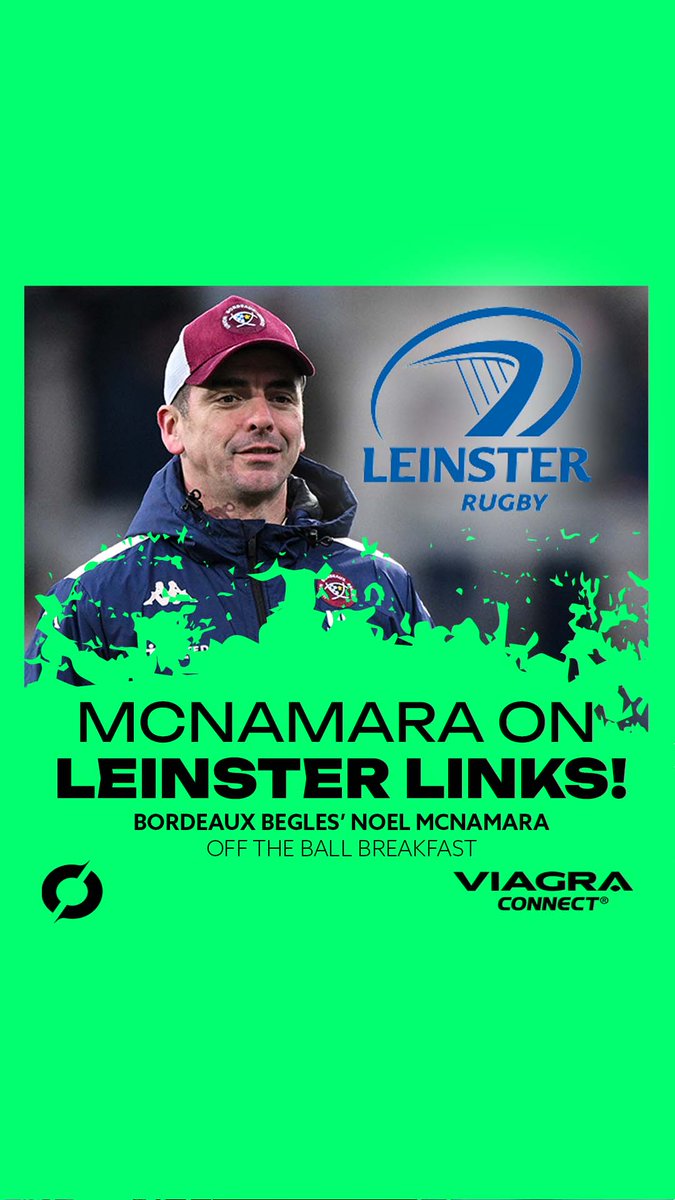 'At this moment in time...' Union Bordeaux Bègles coach Noel McNamara speaks about the possibility of a return to not only Leinster, but Irish rugby in general. | ☘️🏉🔵 Off The Ball Breakfast LIVE weekday mornings from 7:30am ⏰ #Rugby #LeinsterRugby #IrishRugby Viagra Connect 50mg film-coated tablets. Contains sildenafil. For adult men with erectile dysfunction. Subject to suitability. Maximum dosage one 50mg tablet per day. Always read the label.
