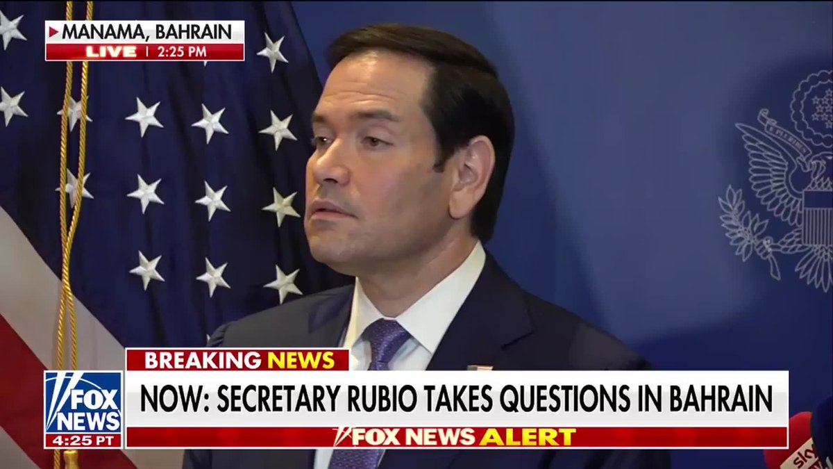 JUST IN: Secretary of State Marco Rubio doubles down on calling Iran's leadership "religious theocratic lunatics," saying it's just the fact of the matter: “The Iranian system is led by clerics, radical clerics. That's what it's always been led by. And that's what it continues to be led by... We're going to judge them by their actions."