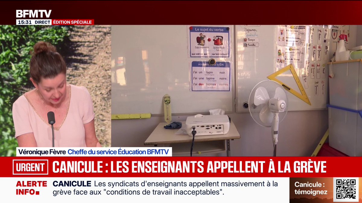 Canicule: les syndicats d'enseignants appellent à la grève face aux "conditions de travail inacceptables"