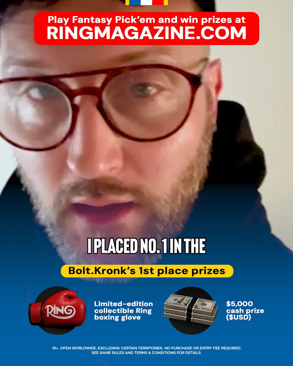 An exclusive message from the first place winner of our Ring Magazine Fantasy Pick'em quarterly competition 🔥 Sign up today, make your picks, and compete for a chance at exclusive prizes ➡️