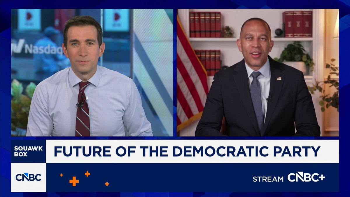 "The Democratic Party at its best - the country at its best - believes in a strong floor and no ceiling," says Hakeem Jeffries, reacting to progressive primary wins in New York this week.
