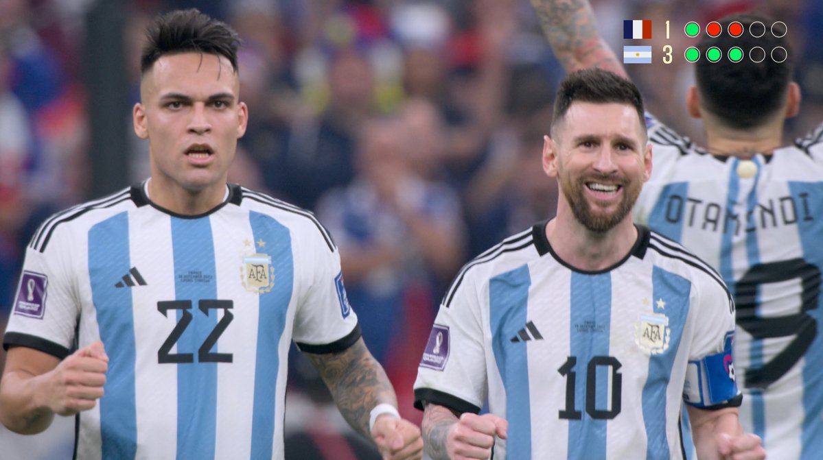 The penalty shootout between Lionel Messi's Argentina and Kylian Mbappé's France in the 2022 FIFA World Cup final to decide it all. 🇦🇷🇫🇷 The greatest match ever played? 📺 Captains of the World on Netflix