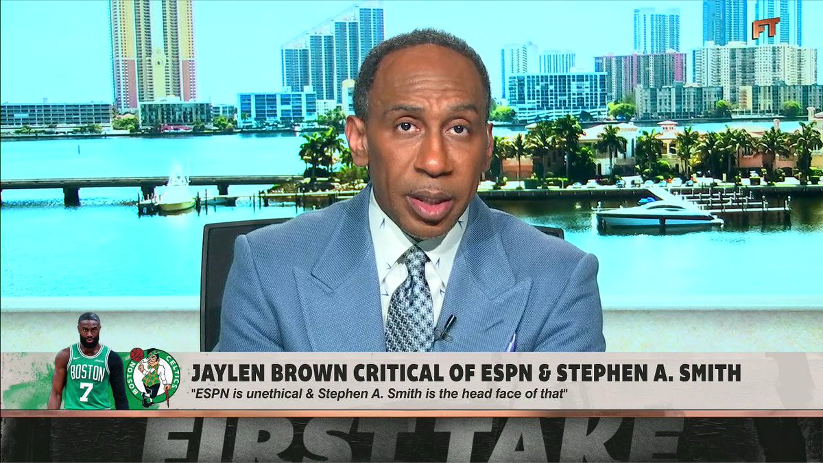 .Stephen A Smith responds to Jaylen Brown and accepts his challenge 👀
